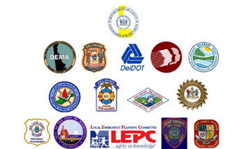 Image with logos from various departments